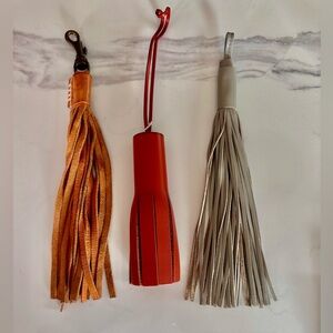 3 Purse/Bag Leather Tassel Charms